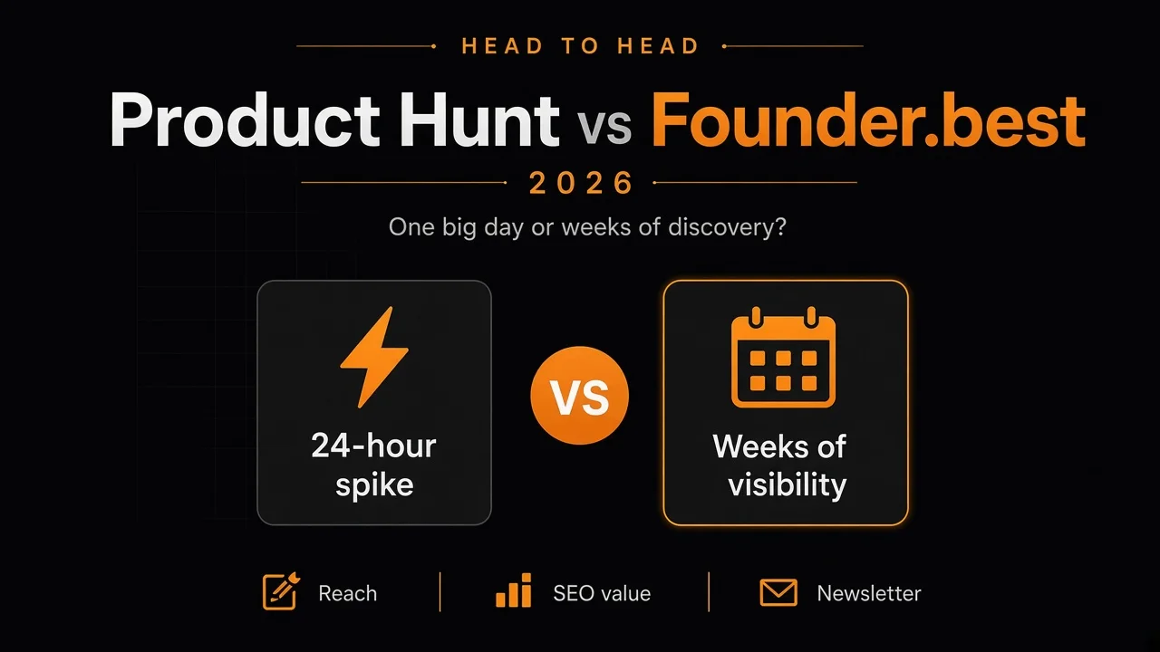 Product Hunt vs Founder.best 2026 comparison for startup launches