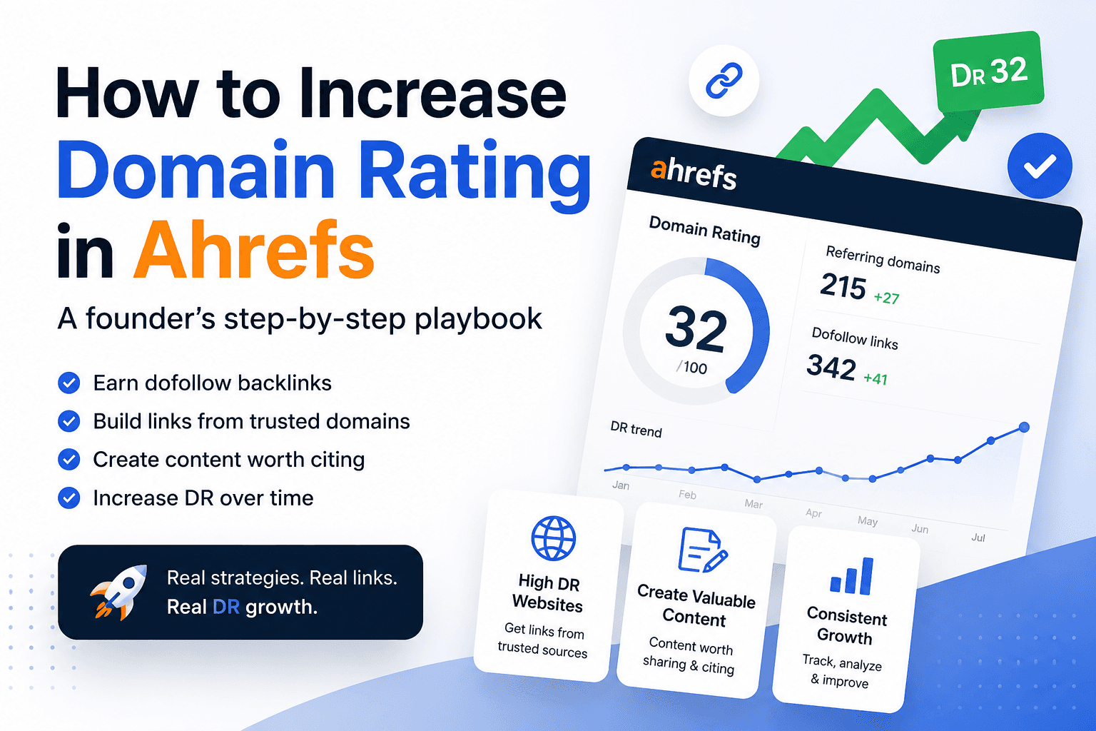 How to increase domain rating ahrefs - founder playbook for earning dofollow backlinks