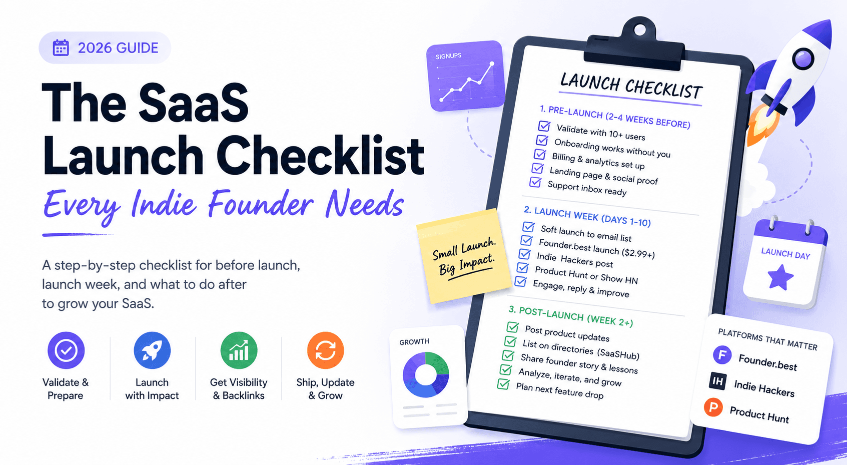 SaaS launch checklist for indie founders preparing launch week