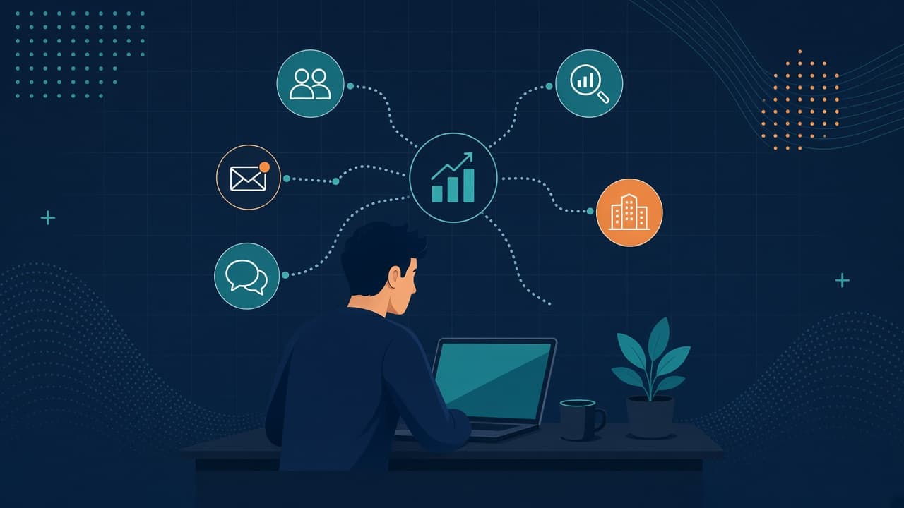 Finding B2B clients for your SaaS in 2026 - founder connecting outreach, communities, SEO, and directories to qualified buyers