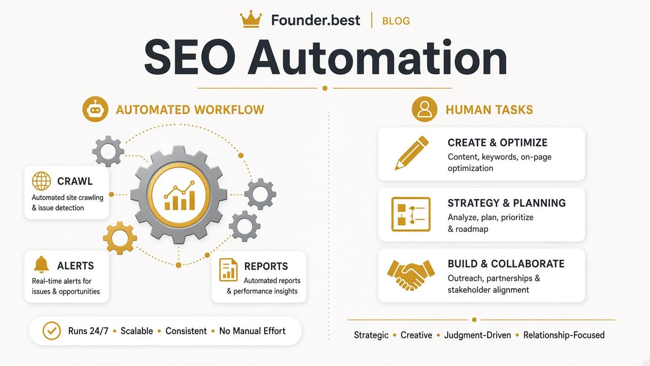 What SEO automation really does - automated workflows vs human SEO strategy for startups