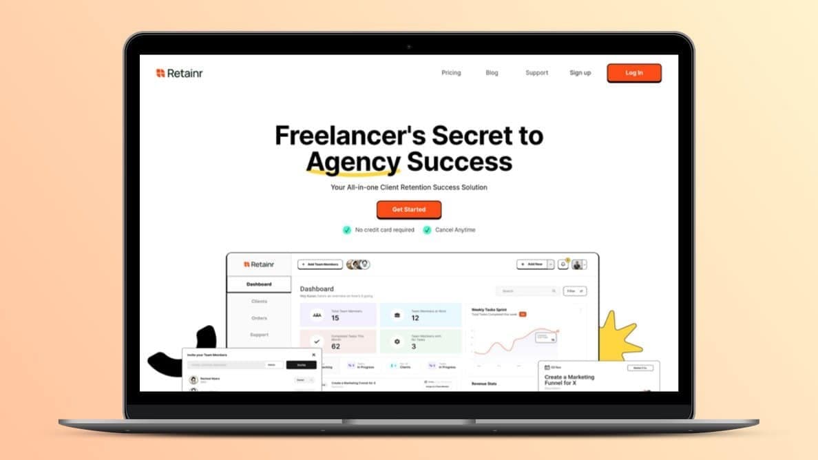 Retainr: Client Management Software for Freelancers screenshot