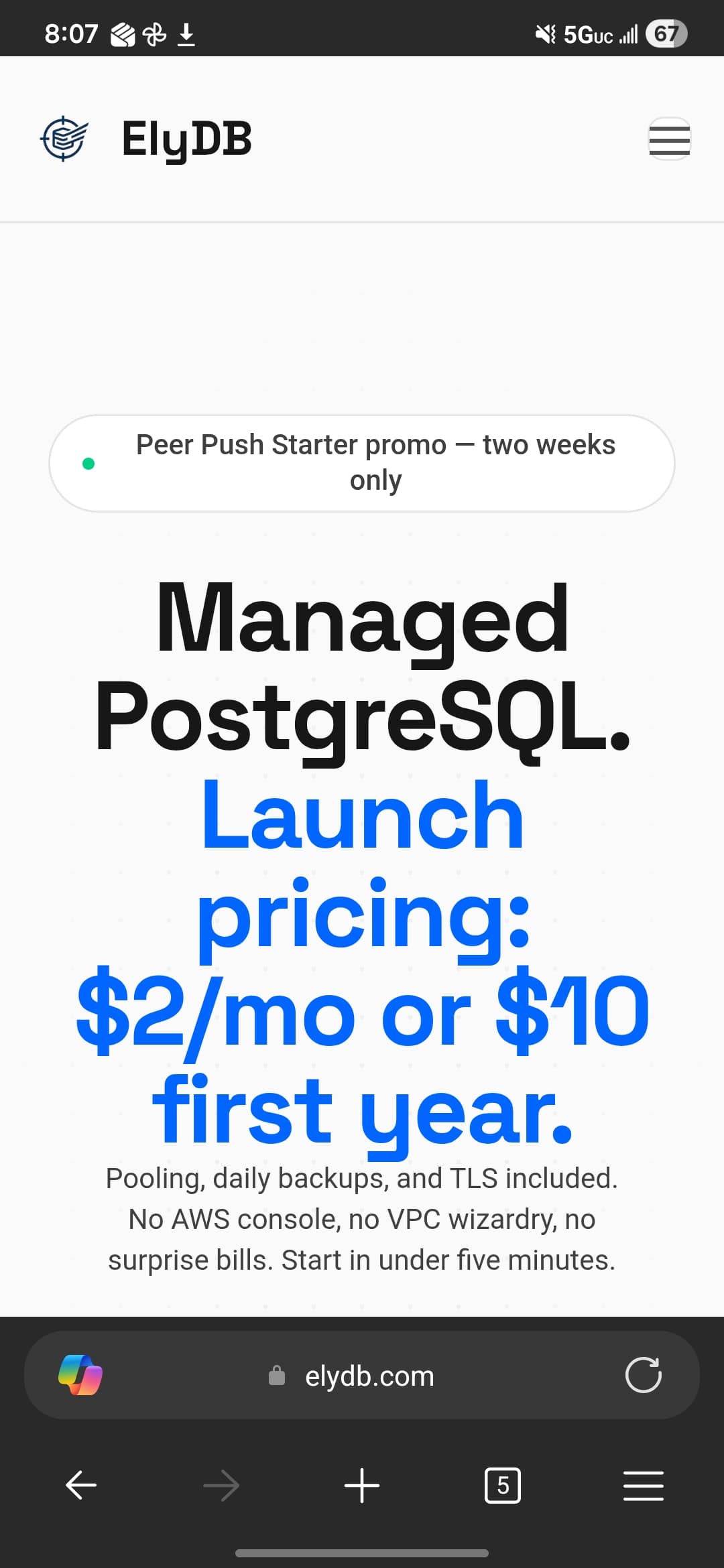 Elydb - Just cheaper Hosted DB screenshot