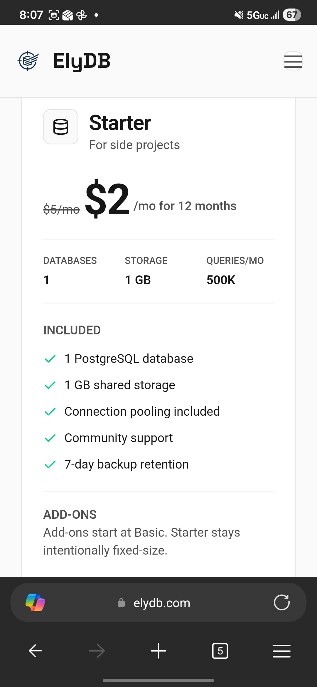 Elydb - Just cheaper Hosted DB screenshot 2