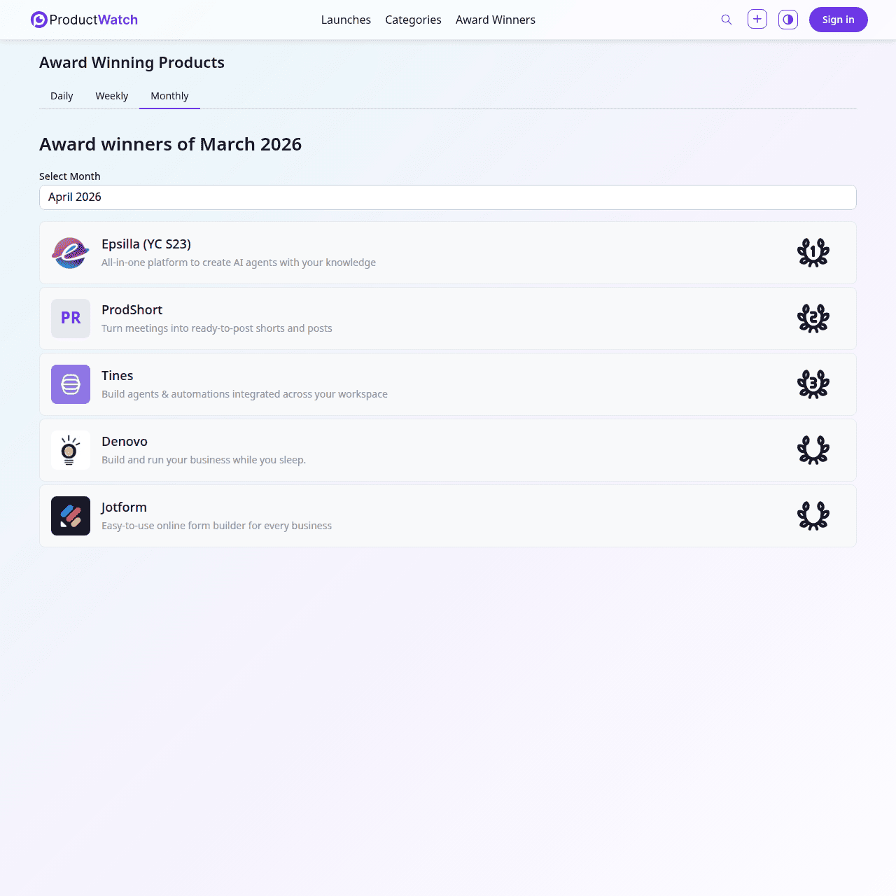 Product Watch screenshot