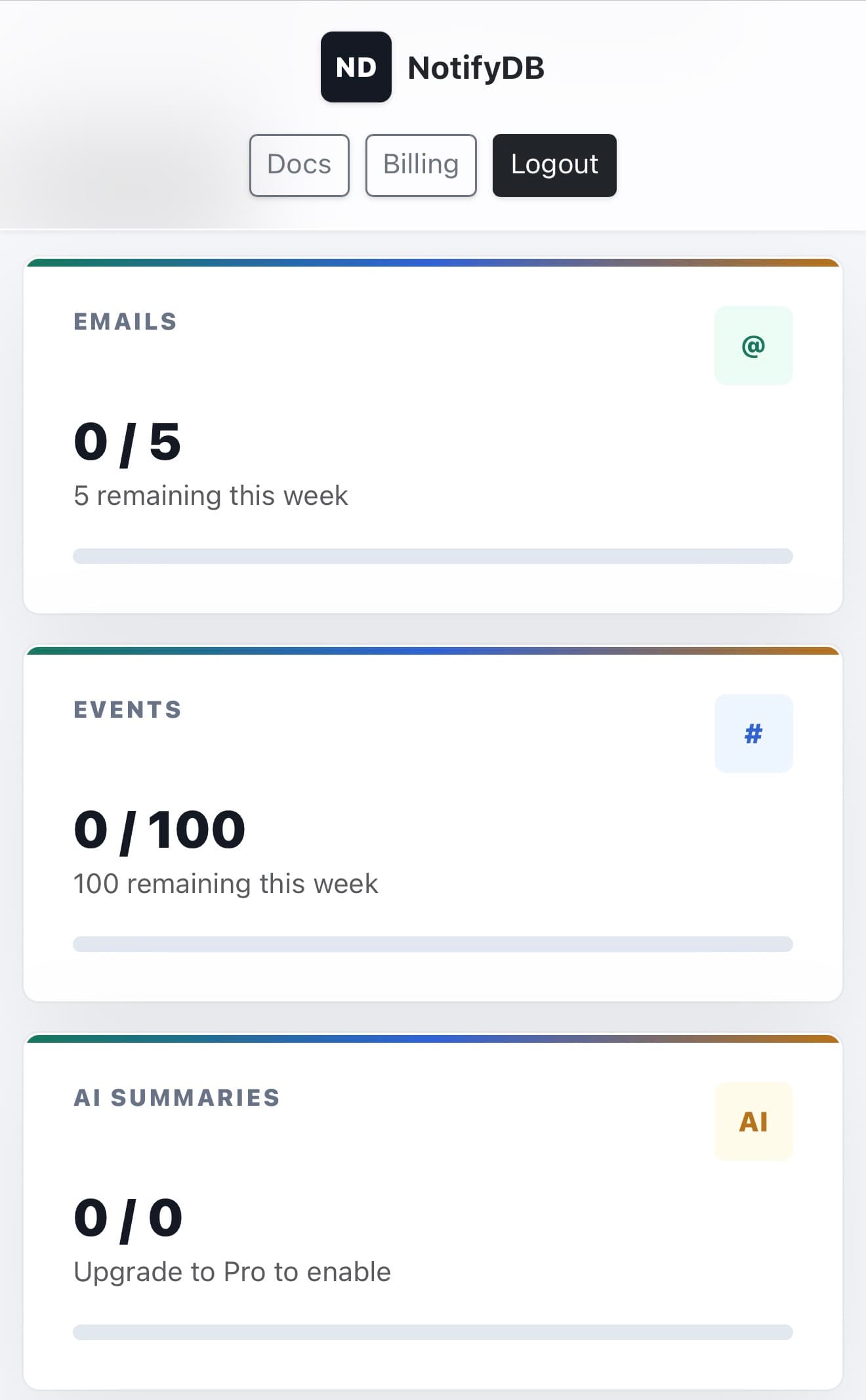 NotifyDB screenshot 2