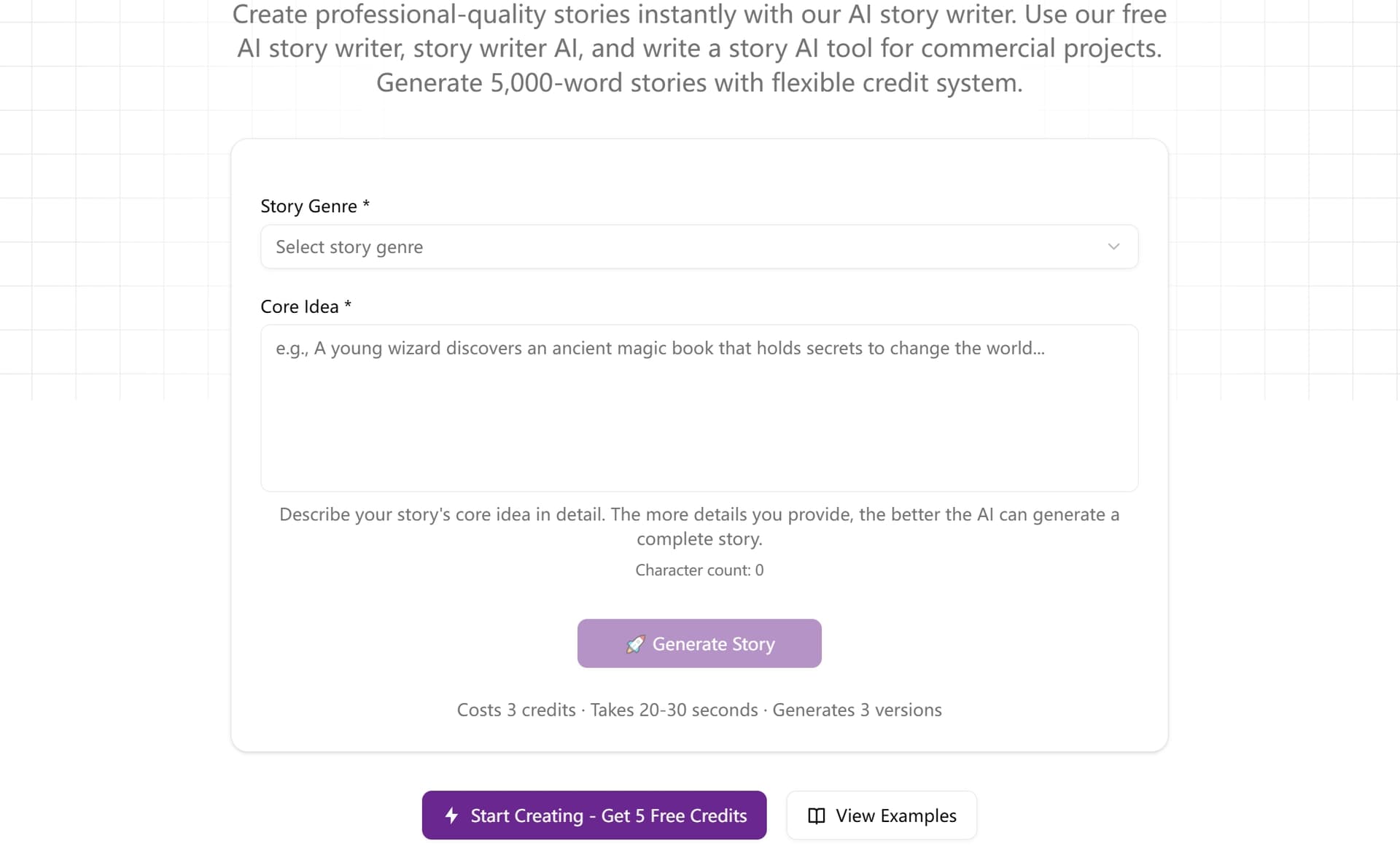 AI Story Writer preview