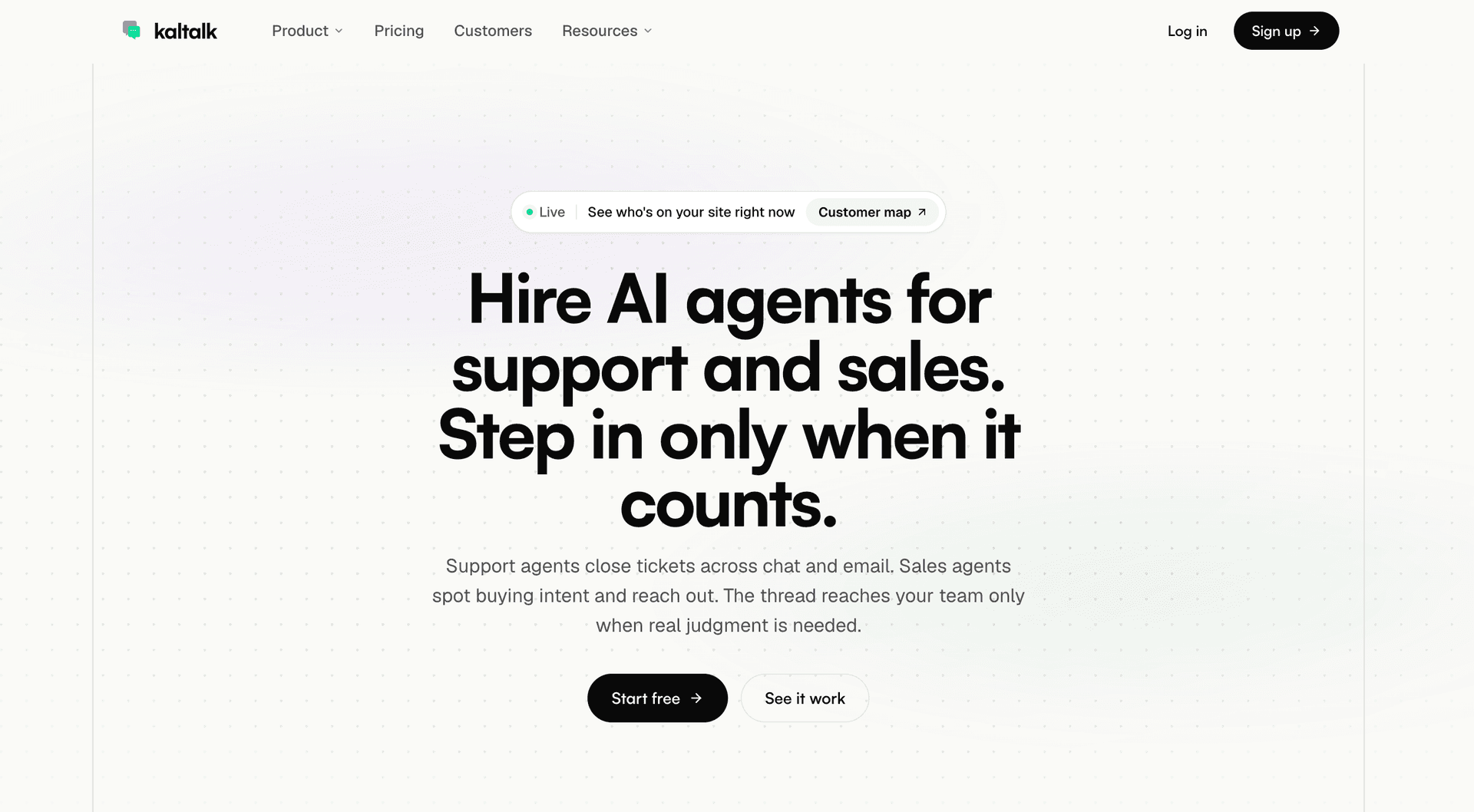 KalTalk - Replace your support and sales team with AI agents