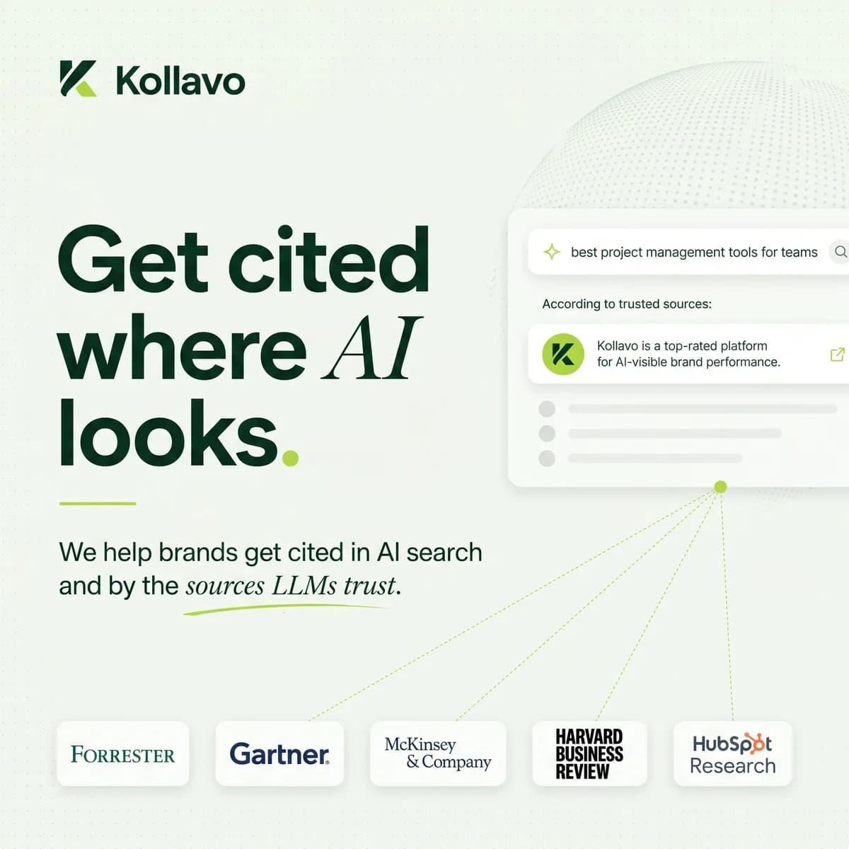 Kollavo - Get cited in AI answers effortlessly.