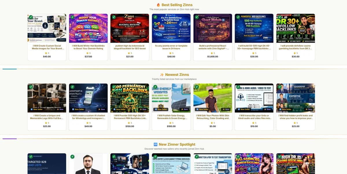 Zinn Hub® Freelance Marketplace screenshot 2