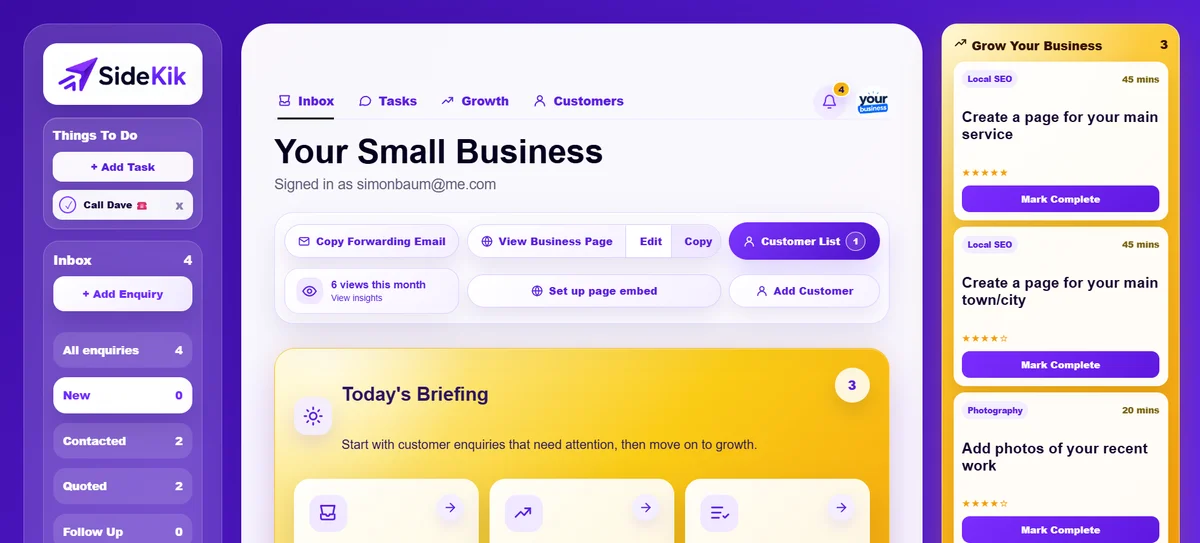 SideKik CRM preview