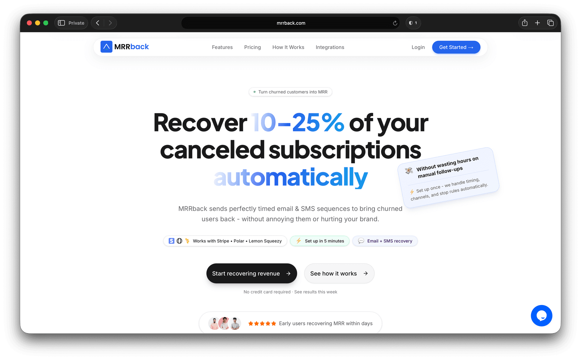 MRRback - Turn churned customers into MRR automatically