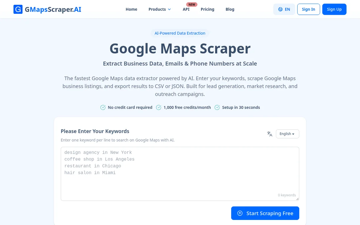 GMapsScraper.AI - Google Maps scraper with API & MCP for lead generation