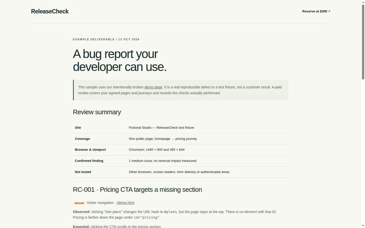 ReleaseCheck screenshot 2