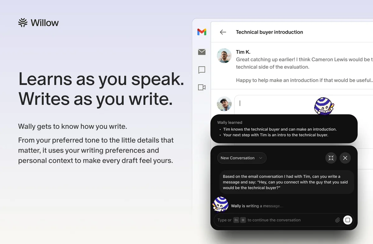 Willow Voice - AI voice dictation that turns natural speech into polished text in any app.