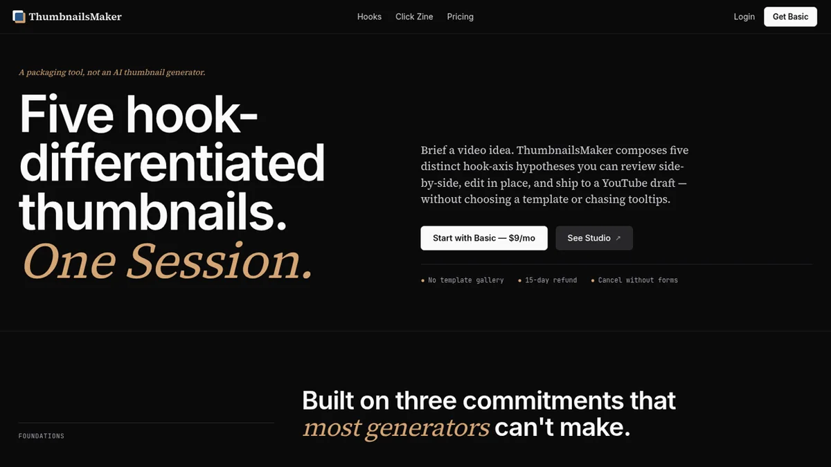 ThumbnailsMaker - AI thumbnail art direction for YouTube creators