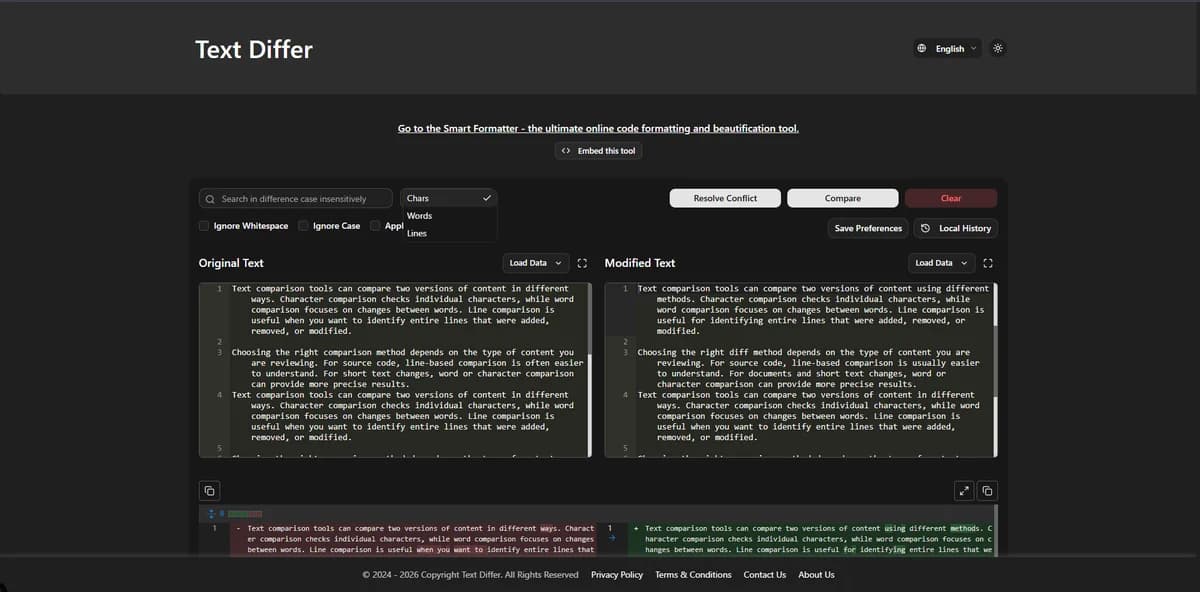 Text Differ preview