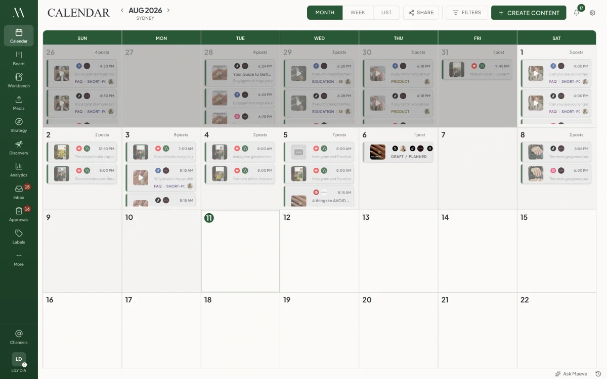 Maeve Social - The All-in-One Social Media Project Management Platform