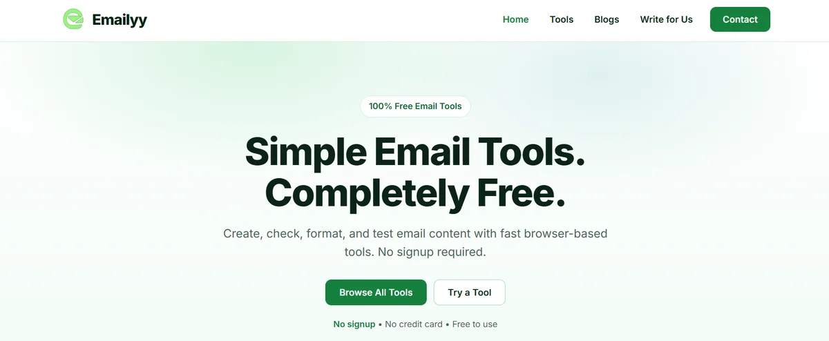 Emailyy - 100% Free Email Tools