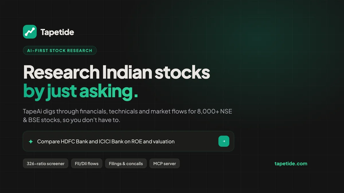 Tapetide - AI-first stock research platform for Indian markets