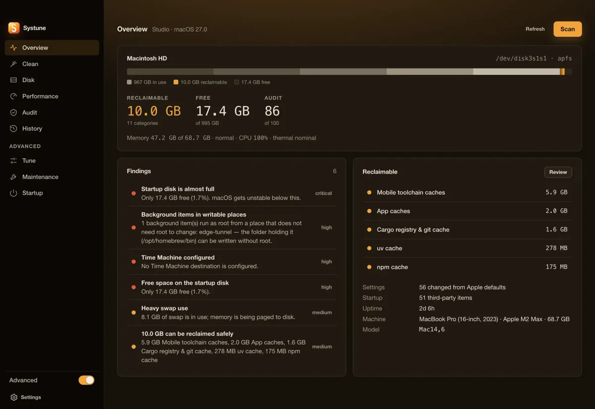 Systune - Clean your Mac without the guesswork