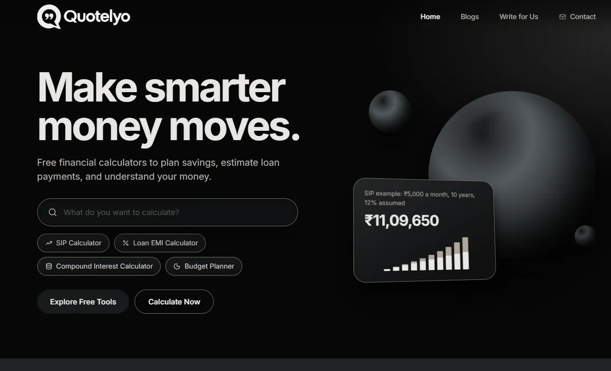 Quotelyo - Make smarter money moves with free financial calculators.