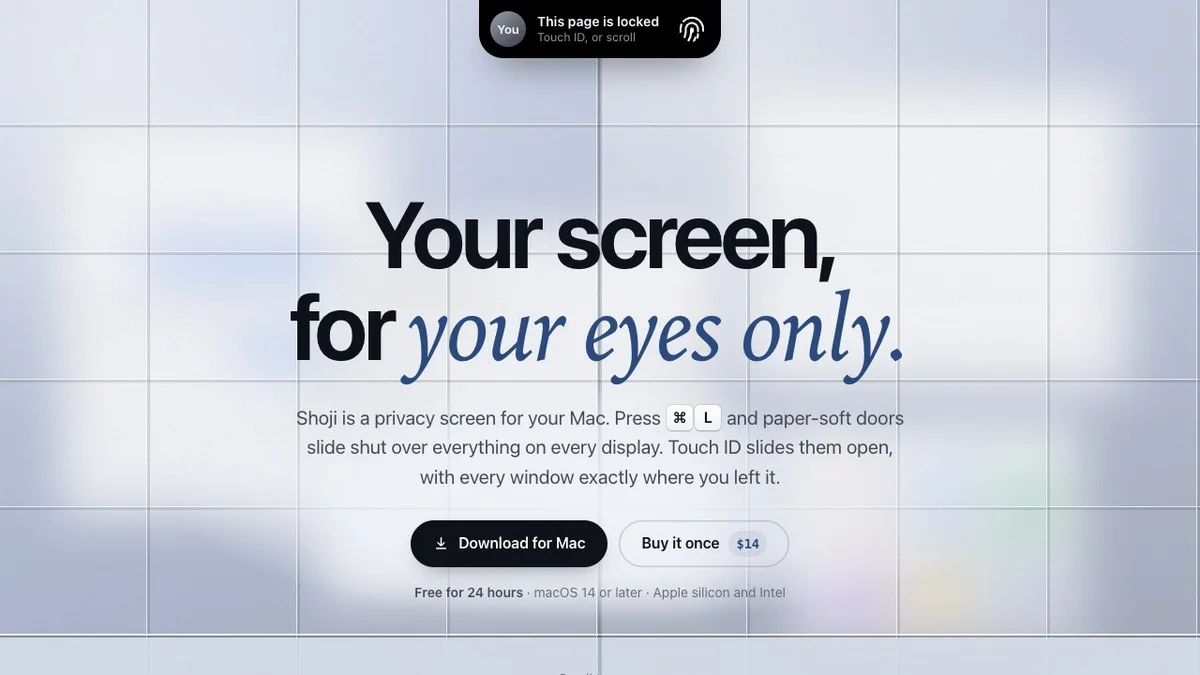 Shoji - A privacy screen for your Mac