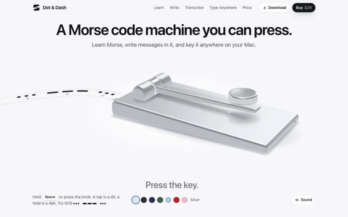 Dot & Dash - A Morse code machine you can press