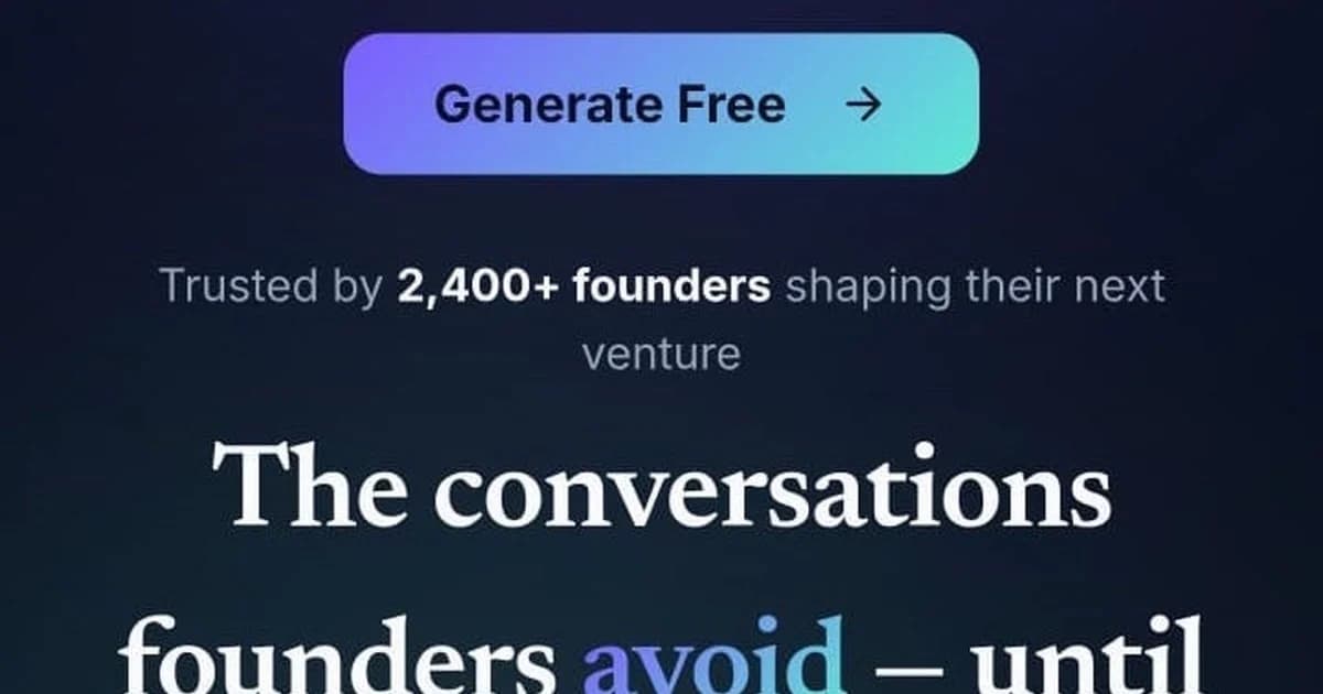FounderAgreement.com - Free Founders' Agreement Builder — private, browser-based, no signup