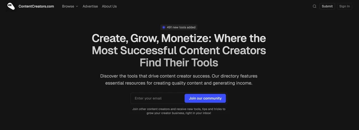 ContentCreators.com preview