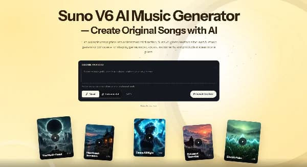 Suno v6 AI Music Generator - Suno V6 AI Music Generator— Create Original Songs with AI