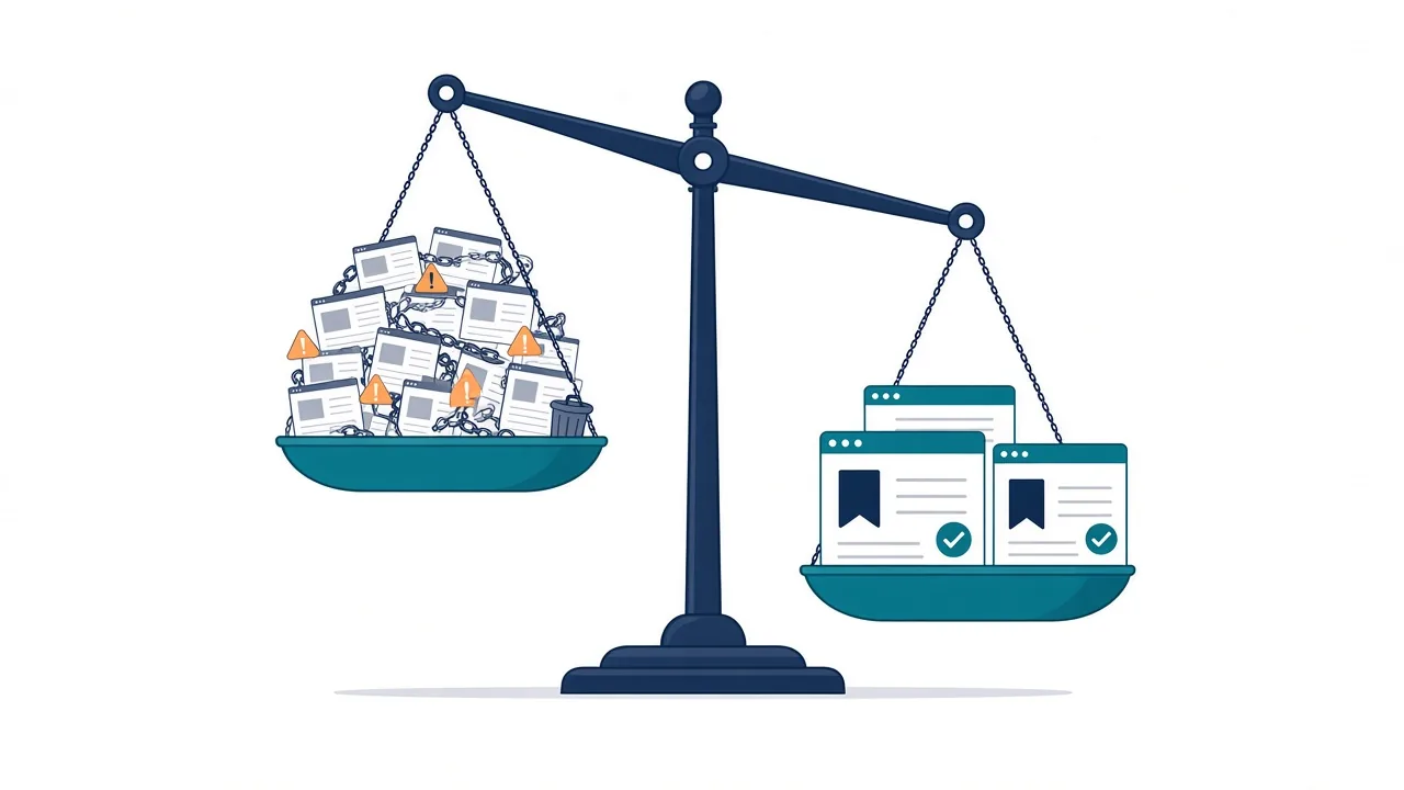 Authority backlinks versus high-volume low-quality backlinks - a few trusted links outweigh a pile of spam