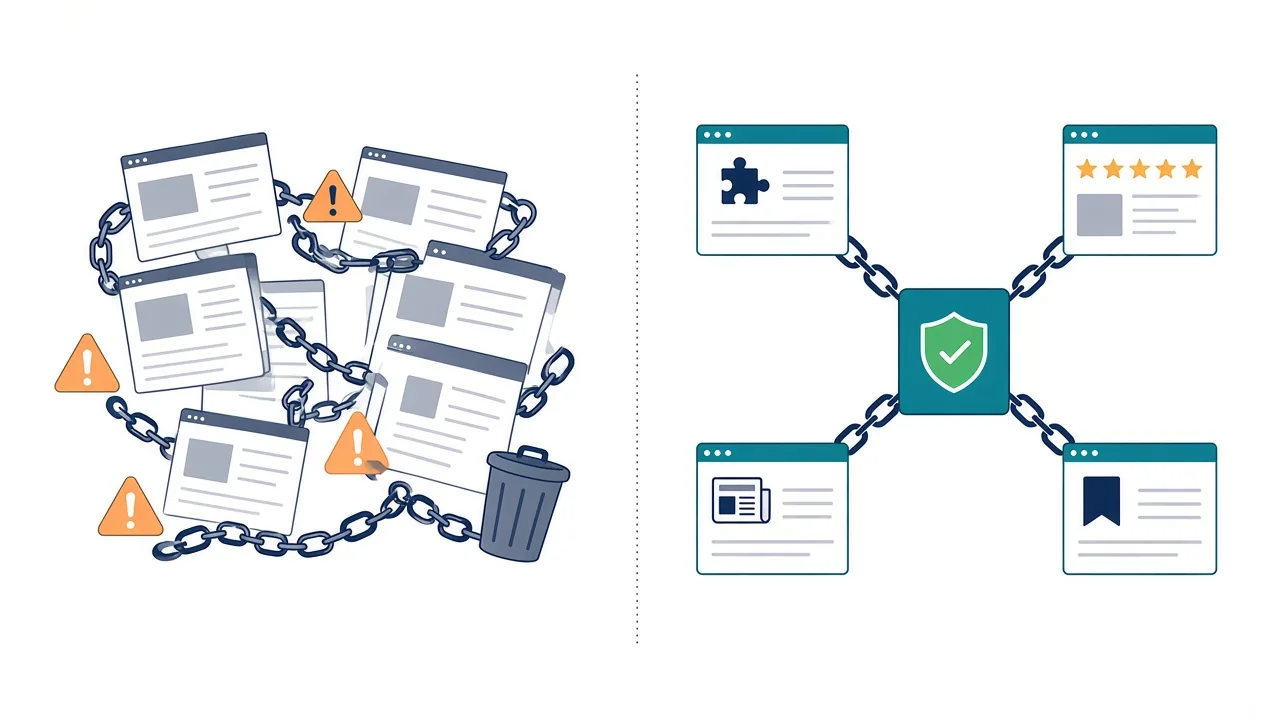 Relevant SaaS backlinks from partners, reviews, publications, and directories versus spammy low-quality links